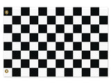 Black and White Checkered Flag - Classic Racing Checked Pattern Banner-High quality, professionally printed custom polyester banner pole flag. Single or double sided with either grommets or pole pocket. 2x1 / 1x2 ft, 3x2 / 2x3 ft, 3x5 / 5x3 ft or custom size. Fully customizable on request. Classic black and white checkered racing pattern motorsports flag inexpensive professional quality.-3 ft x 2 ft-Standard-Grommets-