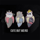 Bananya and the Curious Bunch Cute But Weird Tee, Crunchyroll Anime-Get cute and weird with the professionals of cute and weird!This Bananya and the Curious Bunch black graphic tee, 100% cotton with a bright, bold graphic of Vampire Bananya, Emo Bananya and Metal Bananya with "Cute But Weird" . Officially licensed Crunchyroll anime apparel. Banana Cat Kawaii Kowai uwu cute t-shirt.-Black-S-013244282262