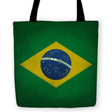 Bandeira Brasil Carryall Tote, Brazil Market Shopping Reusable Bag-High quality, reusable woven polyester fabric carryall tote bag with Brazilian flag design on both sides. Durable and machine washable. This item is made-to-order and typically ships in 3-5 business days.-