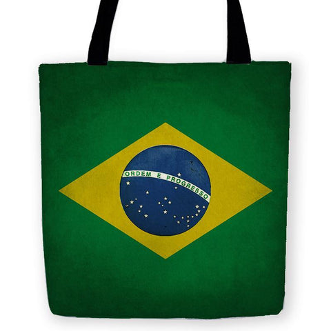 Bandeira Brasil Carryall Tote, Brazil Market Shopping Reusable Bag-High quality, reusable woven polyester fabric carryall tote bag with Brazilian flag design on both sides. Durable and machine washable. This item is made-to-order and typically ships in 3-5 business days.-13 inches-