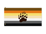 LGBTQ BEAR PRIDE FLAG Gay GLBT LGBTQ Brown Striped with or without Paw-High quality, professionally printed polyester flag in your choice of size and style, single or double-sided with blackout layer, grommets or pole pocket / sleeve. 2x1ft / 1x2ft, 3x2ft / 2x3ft, 5x3ft / 3x5ft, custom. Gay Bear Pride Flag, Brown striped with or without paw print. Cub Otter LGBT LGBT LGBTQ LGBTQIA LGBTQX-2 ft x 1 ft-Standard with Paw-Grommets-