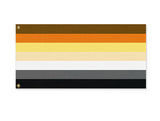 LGBTQ BEAR PRIDE FLAG Gay GLBT LGBTQ Brown Striped with or without Paw-High quality, professionally printed polyester flag in your choice of size and style, single or double-sided with blackout layer, grommets or pole pocket / sleeve. 2x1ft / 1x2ft, 3x2ft / 2x3ft, 5x3ft / 3x5ft, custom. Gay Bear Pride Flag, Brown striped with or without paw print. Cub Otter LGBT LGBT LGBTQ LGBTQIA LGBTQX-2 ft x 1 ft-Deluxe, No Paw-Grommets-