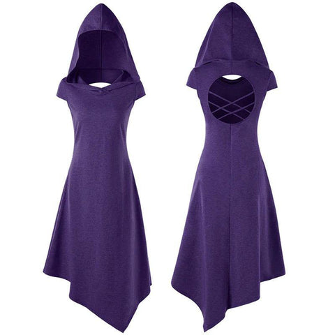 Bel Epoque Long Hooded Open Back Pagan Gothic Witch Dress Halloween Domestic Platypus Bel Epoque Long Hooded Open Back Pagan Gothic Witch Dress Halloween Domestic Platypus