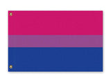 -High quality, professionally printed polyester Pride banner pole flag in your choice of size and style - single or double sided with either grommets or pole pocket. 2x1 / 1x2 ft, 3x2 / 2x3 ft, 3x5 / 5x3 ft or custom. Fully customizable. LGBT LGBTQ LGBTQIA LGBTQX Sexuality Bi Bisexuality Rights Equality. Resist United.-3 ft x 2 ft-