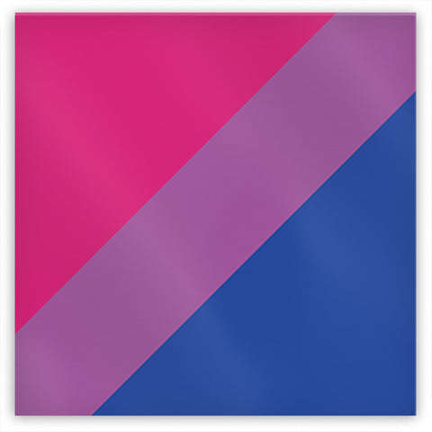 Bisexual Pride Magnet 2x2in Metal LGBTQ LGBTQIA LGBTQX Bi Pride Magnet-2x2 inch-Diagonal-