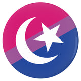 Bisexual Muslim Pride Buttons LGBTQ LGBTQX LGBTQIA Intersectional Pin-High quality scratch and UV resistant mylar & metal pinback button. 1.25, 2.25 or 3 inches. Custom made Bisexual Muslim LGBTQ LGBTQIA LGBTQX Intersectional Bi Pride Pin - Visibility, Representation, Equality-3 inch Round Button-