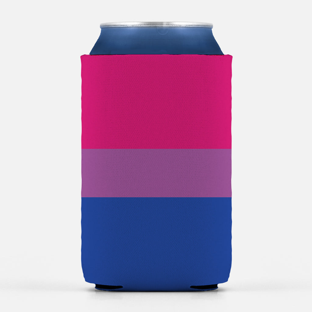 Bisexual Pride Insulator Sleeve, LGBTQ LGBTQIA Equality Love is Love-High quality, reusable neoprene beverage insulator sleeve. Fits standard 12oz and 16oz cans or bottles and keeps beverages cold. Easy to clean and foldable for easy storage. Great gift or drink marker for parties. LGBT GLBT LGBTQ LGBTQIA LGBTQX Bisexual Bi Pride Stripes, Rights, Representation, Equality. -