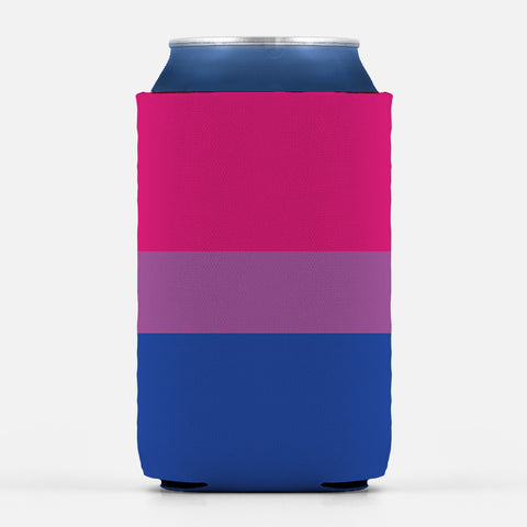 Bisexual Pride Insulator Sleeve, LGBTQ LGBTQIA Equality Love is Love-High quality, reusable neoprene beverage insulator sleeve. Fits standard 12oz and 16oz cans or bottles and keeps beverages cold. Easy to clean and foldable for easy storage. Great gift or drink marker for parties. LGBT GLBT LGBTQ LGBTQIA LGBTQX Bisexual Bi Pride Stripes, Rights, Representation, Equality. -