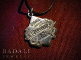 Bitch Planet BORN BIG Pendant Necklace - Sterling Silver, Bronze or Brass-A celebration of size & attitude. The pendant features Penny Rolle's tattoo of two rearing elephants flanking the words "BORN BIG" with "Bold, Beautiful and BAAAAAAD" on the reverse. Officially licensed. Made in the USA. Image Comics Kelly Sue DeConnick Valentine DeLandro Feminist LGBTQ LGBTQIA Pride Body Positivity-