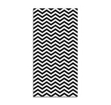 Black & White Lodge Chevron Floor Mat / Runner. Twin ZigZag Peeaks-Convention quality low profile, thin style floor mat. Durable non-woven polyester fiber top, non-slip rubber backing. Easily trimmed to fit a particular area. Made-to-order, shipped from the USA. black adn white twin Zig Zag home decor secondary flooring event walkway temporary haunted house peaks chevron lodge pattern-48 x 96 inches-