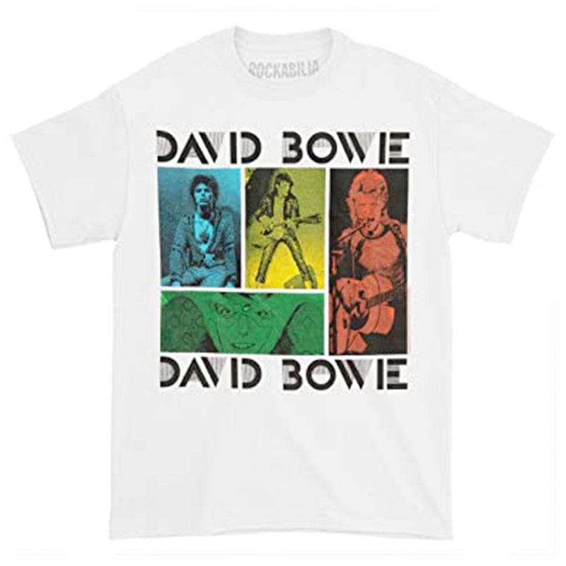 David Bowie Retro Colour Block Graphic Tee, Officially Licensed Shirt-MULTI-2XL-