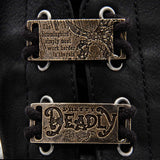 -The NC mark is used to humiliate & isolate those who defy the patriarchal overlords but many consider it a battle scar, a symbol of feminist strength and power. Pair NC boot tags in brass, antiqued or white bronze. Official Image Comics Bitch Planet accessory. Handcrafted in USA. Kelly Sue DeConnick Valentine DeLandro-