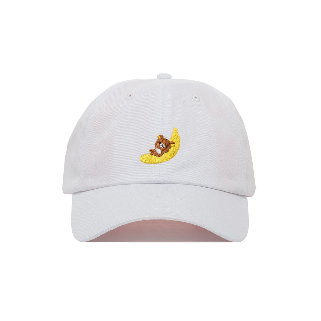 Rilakkuma Embroidered Limited Edition Banana Dad Hat, JapanLA x San-X -White-OS-