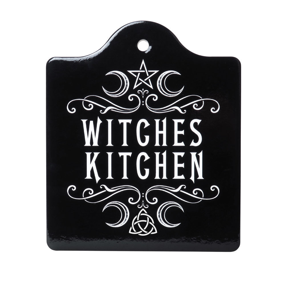 Witches Kitchen Trivet, Alchemy Gothic - Ceramic Giftware-Ceramic 'Witches Kitchen' trivet by Alchemy Gothic. Includes a hole at the top for hanging to make it clear even when your cauldron may not be bubbling... Genuine Alchemy product. Ships from within the USA. Witch and witchcraft pagan wicca halloween yule samhain paganism gift cooking kitchen witchery kitchenwitch-