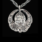 -Inspired by the writings of H.P. Lovecraft, Call of Cthulhu and The Shadow Over Innsmouth. Handmade Miskatonic medallion with chant engraved on the reverse: "Ph'nglui mglw'nafh Cthulhu R'lyeh wgah'nagl fhtagn" (In his house at R'lyeh dead Cthulhu waits dreaming) Jeweler handcrafted in the USA of high quality bronze. -