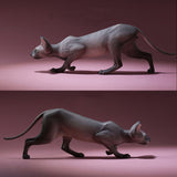 -Nicely detailed 1:6 scale sphynx cat figurine. These miniatures are crafted in high quality resin and measure roughly 5.5x16.5x3.2cm / 2.2x6.5x1.26in. New in box, guaranteed quality. Free shipping.

Cute funny wrinkly wrinkled hairless cat kitten kitty statuette sculpture mini statue collectible animal gift-