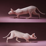 -Nicely detailed 1:6 scale sphynx cat figurine. These miniatures are crafted in high quality resin and measure roughly 5.5x16.5x3.2cm / 2.2x6.5x1.26in. New in box, guaranteed quality. Free shipping.

Cute funny wrinkly wrinkled hairless cat kitten kitty statuette sculpture mini statue collectible animal gift-