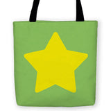 -High quality, woven polyester tote bag in your choice of retro colors with large yellow cartoon star on both sides. Durable and machine washable. Great for kids or anyone who appreciates a bit of classic whimsy. A fun and punky carryall accessory. This item is made-to-order and typically ships in 3-5 business days.-13 inches-Light Lime-796752936741