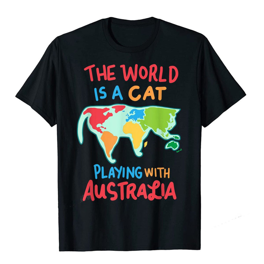 -Soft and comfortable mens/unisex shirt with high quality print. Solid colors are 100% premium cotton, heather colors are 10% polyester. Free shipping from abroad with average delivery to the USA in 2-3 weeks.

Funny world global geography globe map graphic t-shirt continental humor cat lover gift-Black-XS-