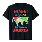-Soft and comfortable mens/unisex shirt with high quality print. Solid colors are 100% premium cotton, heather colors are 10% polyester. Free shipping from abroad with average delivery to the USA in 2-3 weeks.

Funny world global geography globe map graphic t-shirt continental humor cat lover gift-Black-XS-