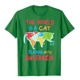 -Soft and comfortable mens/unisex shirt with high quality print. Solid colors are 100% premium cotton, heather colors are 10% polyester. Free shipping from abroad with average delivery to the USA in 2-3 weeks.

Funny world global geography globe map graphic t-shirt continental humor cat lover gift-Green-XS-