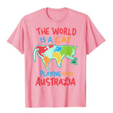 -Soft and comfortable mens/unisex shirt with high quality print. Solid colors are 100% premium cotton, heather colors are 10% polyester. Free shipping from abroad with average delivery to the USA in 2-3 weeks.

Funny world global geography globe map graphic t-shirt continental humor cat lover gift-Pink-XS-