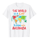 -Soft and comfortable mens/unisex shirt with high quality print. Solid colors are 100% premium cotton, heather colors are 10% polyester. Free shipping from abroad with average delivery to the USA in 2-3 weeks.

Funny world global geography globe map graphic t-shirt continental humor cat lover gift-White-XS-