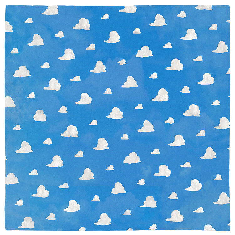 -Polyester jersey knit 24x24" bandana with retro classic cloud pattern. This item is made to order and ships from the USA. 90s kids andy orb story nineties sky cute kawaii toy #disneybounding cosplay handkerchief kerchief neckerchief scarf hankie hanky bandanna playful room skies womens unisex accessory-