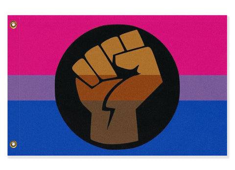 Bisexual POC Pride Flag LGBTQ LGBTQIA Bi Intersectional BIPOC Protest-High quality, professionally printed flag with grommets or pocket. Custom made-to-order. Intersectional LGBTQ LGBTQIA LGBTQX pole banner Bisexual Person of Color Pride flag. Brown and Black Lives Matter. Bi African American Latin Latinx Asian Indigenous Native Middle Eastern Hispanic Pacific Islander Rights Equality-3 ft x 2 ft-Standard-Grommets-