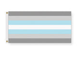 Demiboy Pride Flag - Demigender LGBTQIA / LGBTQX Gender Identity Pride-High quality, professionally made polyester Pride banner pole flag in choice of size with double stitched seams, single or double sided with either grommets or pole pocket. 2x1/1x2ft, 3x2/2x3ft, 3x5/5x3ft, custom by request. LGBTQ LGBTQIA queer rights equality Agender Nonbinary. Genderqueer Demi Boy Resist United-2 ft x 1 ft-Standard-Grommets-