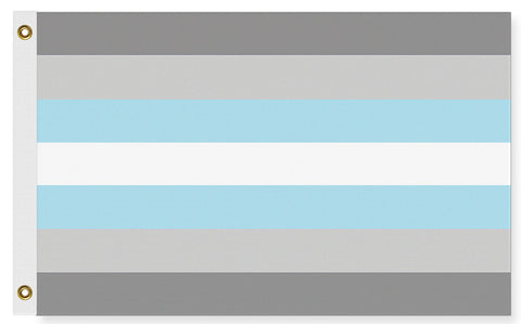 Demiboy Pride Flag - Demigender LGBTQIA / LGBTQX Gender Identity Pride-High quality, professionally made polyester Pride banner pole flag in choice of size with double stitched seams, single or double sided with either grommets or pole pocket. 2x1/1x2ft, 3x2/2x3ft, 3x5/5x3ft, custom by request. LGBTQ LGBTQIA queer rights equality Agender Nonbinary. Genderqueer Demi Boy Resist United-5 ft x 3 ft-Standard-Grommets-