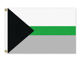 -High quality, professionally made polyester Pride banner pole flag in choice of size with double stitched seams, single or double sided with either grommets or pole pocket. 2x1/1x2ft, 3x2/2x3ft, 3x5/5x3ft, custom by request. Demiromantic sexuality LGBT LGBTQ LGBTQIA LGBTQX GLBT Rights Equality Protest. Resist United-3 ft x 2 ft-Standard-Grommets-