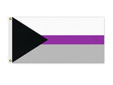 -High quality, professionally made polyester Pride banner flag in choice of size with double stitched seams, single or double sided with grommets or pole pocket. 2x1/1x2ft, 3x2/2x3ft, 3x5/5x3ft. Customizable by request. Demisexual Demi Sexuality LGBT LGBTQ LGBTQIA LGBTQX identity right equality protest. Resist United-2 ft x 1 ft-Standard-Grommets-