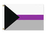 -High quality, professionally made polyester Pride banner flag in choice of size with double stitched seams, single or double sided with grommets or pole pocket. 2x1/1x2ft, 3x2/2x3ft, 3x5/5x3ft. Customizable by request. Demisexual Demi Sexuality LGBT LGBTQ LGBTQIA LGBTQX identity right equality protest. Resist United-3 ft x 2 ft-Standard-Grommets-