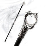 Dragonmaster Steel Fashion Cane, Classic Dragon Claw & Glass Sphere-Standard (jointed shaft)-