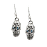 DRESDEN FILES Official BOB THE SKULL Earrings, 3D Sterling Silver-Bob The Skull, a smart-mouthed spirit entity in the possession of powerful wizards since the dark ages and current assistant to Harry Dresden.

Official, handcrafted .925 sterling silver and CZ Dresden Files 3D Bob The Skull earrings - Good Bob, the rarely seen Evil Bob or one of each. Made in the USA. New with COA. -Bad Bob (Blue CZ)-
