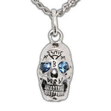 DRESDEN FILES Official BOB THE SKULL Necklace, 3D Sterling Silver-Bob The Skull, a smart-mouthed spirit entity in the possession of powerful wizards since the dark ages and current assistant to Harry Dresden.

Bob the Skull. Made in the USA. New with COA. -Bad Bob (Blue CZ)-24in Stainless Steel Chain-