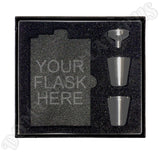 -Funny Anti-Trump MAGA Parody Make America Drunk Again engraved 8oz Stainless Steel hip / pocket flask with easy closure screw cap lid. Measures 5.5" tall and 3.75" wide and holds eight shots.Choice of just the flask, flask &amp; stainless steel funnel or with gift box containing stainless steel funnel &amp; shot glasses. This item is fully customizable. For basic customizati-