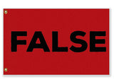 False Flag, Funny Custom Conspiracy Meme Joke Pole Banner, Gag Gift-High quality, professionally printed polyester banner pole flag in your choice of size and style - single or double sided with either grommets or pole pocket. 2x1 / 1x2 ft, 3x2 / 2x3 ft, 3x5 / 5x3 ft or custom size. Fully customizable on request. Funny weird conspiracy meme novelty joke False Flag custom banner.-3 ft x 2 ft-Black on Red-Standard - Grommets-796752936895