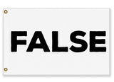 False Flag, Funny Custom Conspiracy Meme Joke Pole Banner, Gag Gift-High quality, professionally printed polyester banner pole flag in your choice of size and style - single or double sided with either grommets or pole pocket. 2x1 / 1x2 ft, 3x2 / 2x3 ft, 3x5 / 5x3 ft or custom size. Fully customizable on request. Funny weird conspiracy meme novelty joke False Flag custom banner.-3 ft x 2 ft-Black on White-Standard - Grommets-796752936895