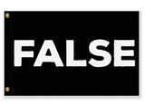 False Flag, Funny Custom Conspiracy Meme Joke Pole Banner, Gag Gift-High quality, professionally printed polyester banner pole flag in your choice of size and style - single or double sided with either grommets or pole pocket. 2x1 / 1x2 ft, 3x2 / 2x3 ft, 3x5 / 5x3 ft or custom size. Fully customizable on request. Funny weird conspiracy meme novelty joke False Flag custom banner.-3 ft x 2 ft-White on Black-Standard - Grommets-796752936895