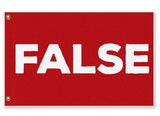 False Flag, Funny Custom Conspiracy Meme Joke Pole Banner, Gag Gift-High quality, professionally printed polyester banner pole flag in your choice of size and style - single or double sided with either grommets or pole pocket. 2x1 / 1x2 ft, 3x2 / 2x3 ft, 3x5 / 5x3 ft or custom size. Fully customizable on request. Funny weird conspiracy meme novelty joke False Flag custom banner.-3 ft x 2 ft-White on Red-Standard - Grommets-796752936895