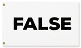 False Flag, Funny Custom Conspiracy Meme Joke Pole Banner, Gag Gift-High quality, professionally printed polyester banner pole flag in your choice of size and style - single or double sided with either grommets or pole pocket. 2x1 / 1x2 ft, 3x2 / 2x3 ft, 3x5 / 5x3 ft or custom size. Fully customizable on request. Funny weird conspiracy meme novelty joke False Flag custom banner.-5 ft x 3 ft-Black on White-Standard - Grommets-796752936895