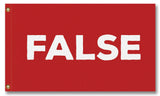 False Flag, Funny Custom Conspiracy Meme Joke Pole Banner, Gag Gift-High quality, professionally printed polyester banner pole flag in your choice of size and style - single or double sided with either grommets or pole pocket. 2x1 / 1x2 ft, 3x2 / 2x3 ft, 3x5 / 5x3 ft or custom size. Fully customizable on request. Funny weird conspiracy meme novelty joke False Flag custom banner.-5 ft x 3 ft-White on Red-Standard - Grommets-796752936895