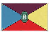 Historical Flag of Oz, Custom Wizard of Oz Literary Fantasy Land Flag-The historical flag of Oz as envisioned by L. Frank Baum. High quality, professionally printed flag in your choice of size and style, with either grommets or pole pocket at left edge. Standard single side-reverse or Deluxe double sided. Wizard of Oz, Land of Oz, literary fantasy world, cosplay accessory, theater prop.-
