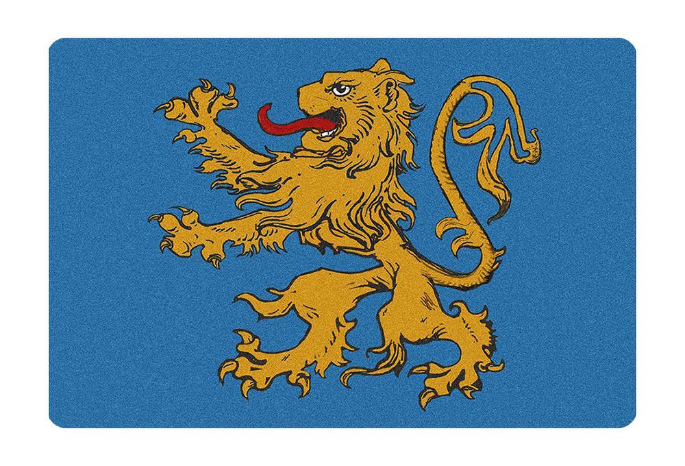 Flag of Apt 4A Doormat - BBT Sheldon's Lion Rampant Flag TV Inspired -High quality 23.6 x 15.7in (60x40cm) doormat / floor mat. Professionally printed, durable & colorfast non-woven polyester fiber top, non-slip bottom. Indoor / outdoor use. Free Shipping Worldwide. Funny Big Bang inspired Sheldon's Flag of Apartment 4A door mat. BBT micronation, Lion rampant on a field of azure blue.-
