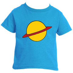 -Soft, comfortable and durable Rabbit Skins ringspun cotton fine jersey unisex toddler tee with classic cartoon planet design. Made-to-order, shipped from the USA. Short sleeves, crew neck, tear away label, CPSIA compliant. Funny retro nineties 90s kids rugrat kids graphic t-shirt 1990s redhead cosplay halloween costume-2T-Turquoise-
