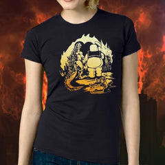 -Soft 100% ringspun cotton fitted women's / juniors graphic tee. Designed and professionally silkscreen printed in the USA. Typically ships in 2-3 business days. Kaiju Love Screenprinted Graphic Tee.-