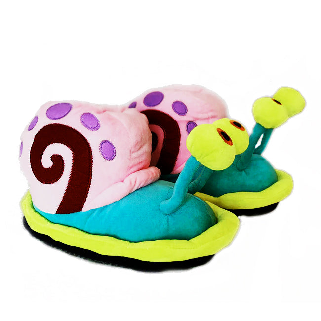 Gary The Snail Slippers - Soft, Comfortable & Cute, Meow! - Great Gift-Meow! Warm and comfy plush slippers with rubberized bottoms. High quality construction. Made of soft flannel with cotton stuffing. See US size chart. Free Shipping Worldwide. Typically shipped in 2-3 days with an average delivery time of 2-4 weeks. Perfect for shuffling around your pineapple in your bikini bottom. -6.5-