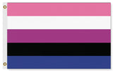 Genderfluid Pride Flag, Nonbinary Gender Idenity LGBTQ GBTQIA LGBTQX-High quality, professionally mdae polyester Pride banner flag in your choice of size with double stitched seams, single or double sided with either grommets or pole pocket. 2x / 1x2 ft, 3x2/2x3 ft, 3x5/5x3 ft, customizable by request. Genderfluid non-binary gender identity LGBT LGBTQ LGBTQIA LGBTQX equality rights-3 ft x 2 ft-Standard-Grommets-
